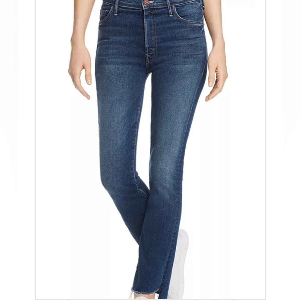 MOTHER The Insider Crop Step Fray Jeans Sweet and Sassy Size 27 High-Rise Denim - Picture 14 of 15